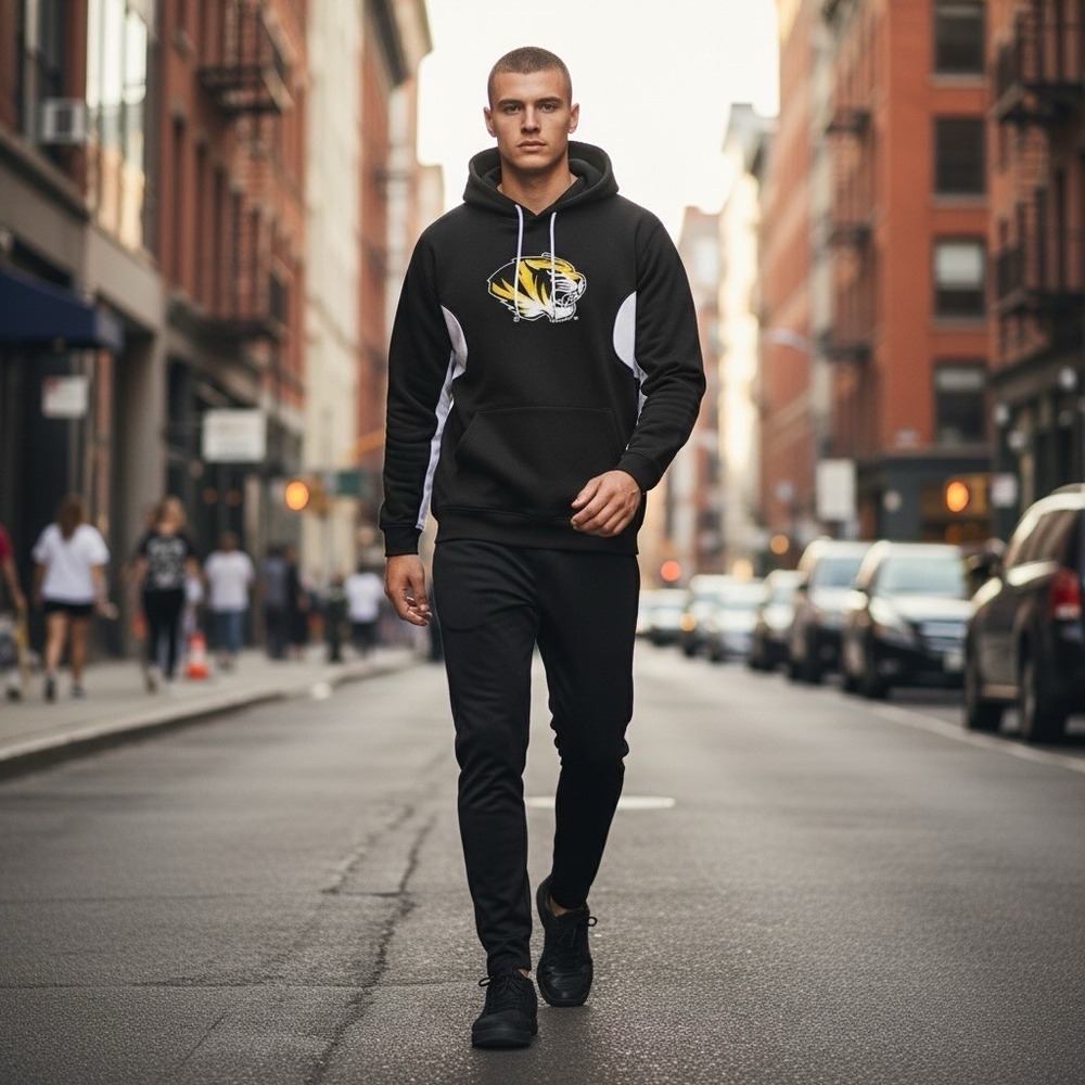 Genuine Stuff Missouri Mizzou Tigers Hoodie Black White‎ XXL